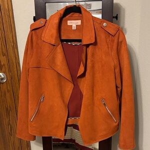 Philosophy Women's Rust Faux Leather Suede Feeling Jacket